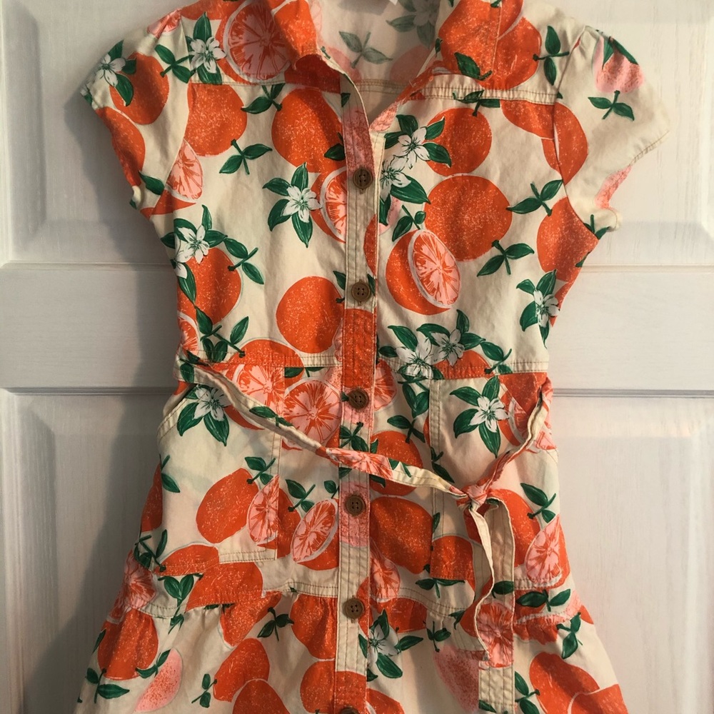 Orange dress.